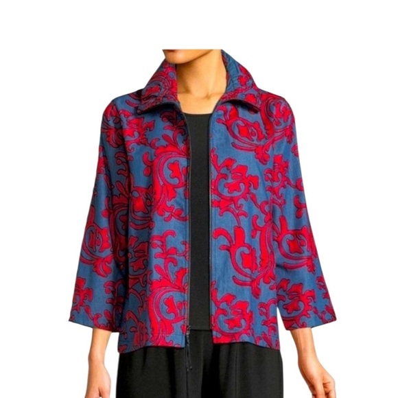 Caroline Rose Embroidered Jacket Top - Picture 1 of 10